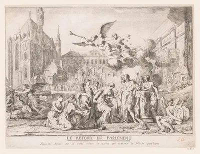 Le retour du Parlement by Jean Bernard Restout — digital art print download