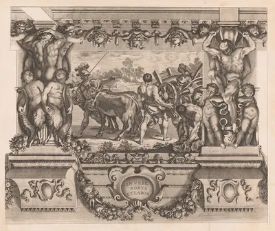 Romulus marks the perimeter of Rome by Жан Буланже, 1659 — digital art print download