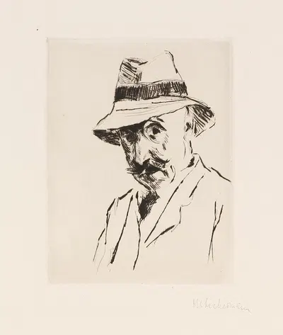 Selbstportrait mit dem Hut auf dem Kopf by Макс Либерман, 1912 — digital art print download