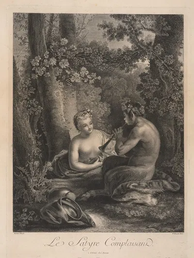 Le Satyre complaisant by Jean Raoux — digital art print download
