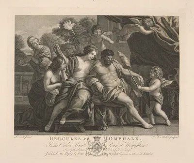 Hercules & Omphale by Jean-Baptiste Michel, 1779 — digital art print download