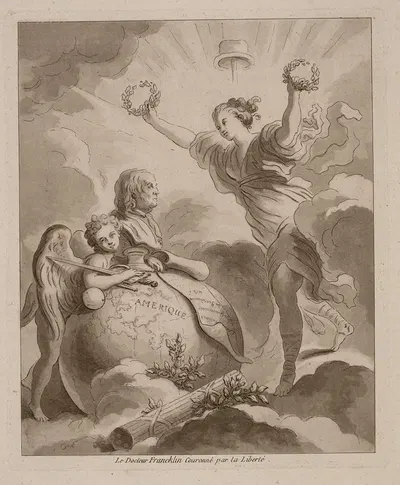 Doctor Franklin, crowned by Liberty by Жан-Оноре Фрагонар, 1778 — digital art print download