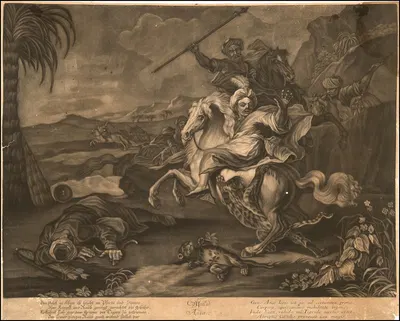 Asia by Johann Elias Ridinger, 1770 — digital art print download