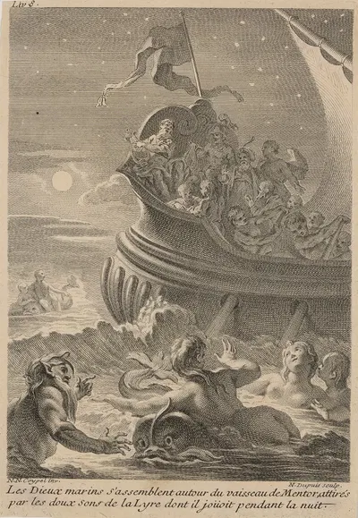 Mentor and the sea gods by Николас Габриэль Дюпюи — digital art print download