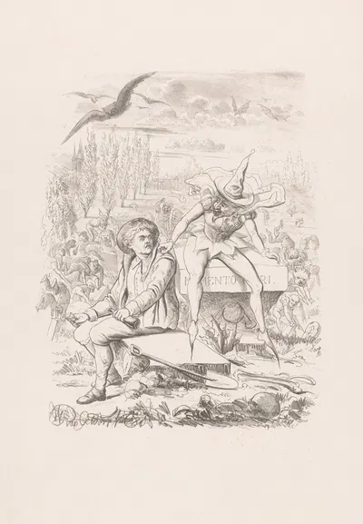 Gabriel Grub is visited by the king of the gnomes by Wilhelmus Petrus van Geldorp, 1871 — digital art print download