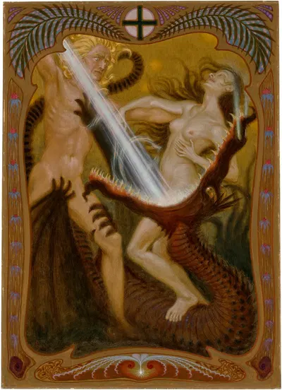 St. George and the Dragon by Хуго Хёппенер, 1909-1910 — digital art print download