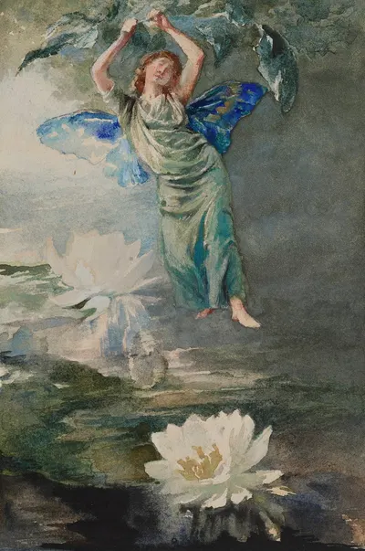 Waterlily Fairy by John La Farge — digital art print download