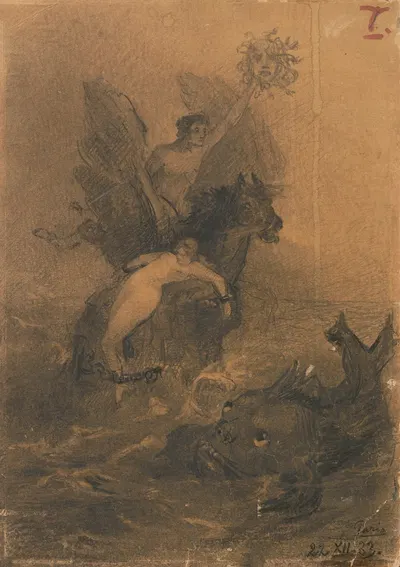 Perseus Liberating Andromeda by Анна Билинская-Богданович, 1883 — digital art print download