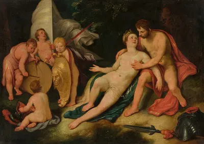 Mars and Venus by Корнелис Корнелисз ван Харлем, 1609 — digital art print download