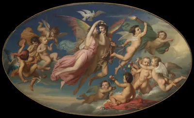 Wedding procession of Cupid and Psyche, plafond composition by Генрик Симирядзкий, 1863 — digital art print download