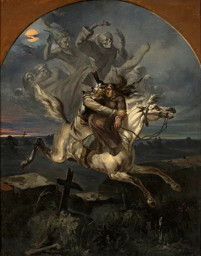 Fleeing by Игнацы Гирдзейевский, 1856 — digital art print download