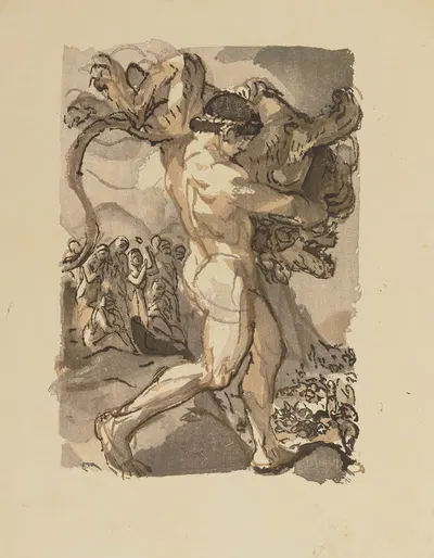 Héraclès et le lion de Némée by Жюль Шадель, 1935 — digital art print download