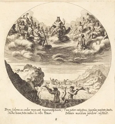 Jove and the Gods by Георг Андреас Вольфганг Старший, 1665 — digital art print download