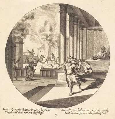 Jove Turns Lycaon into a Wolf by Георг Андреас Вольфганг Старший, 1665 — digital art print download