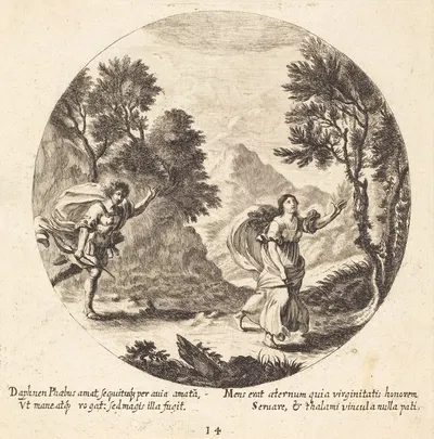 Apollo and Daphne by Георг Андреас Вольфганг Старший, 1665 — digital art print download