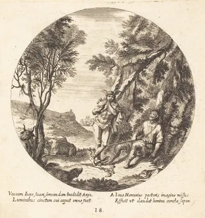Mercury Lulling Argos to Sleep by Георг Андреас Вольфганг Старший, 1665 — digital art print download