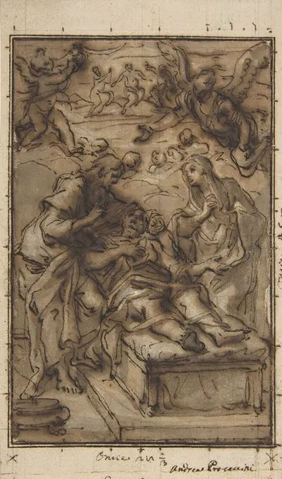 The Death of Saint Joseph by Niccolò Ricciolini, 1739 — digital art print download
