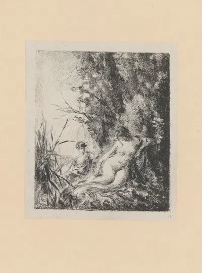 Nymphe causant avec un jeune berger by Ker-Xavier Roussel — digital art print download