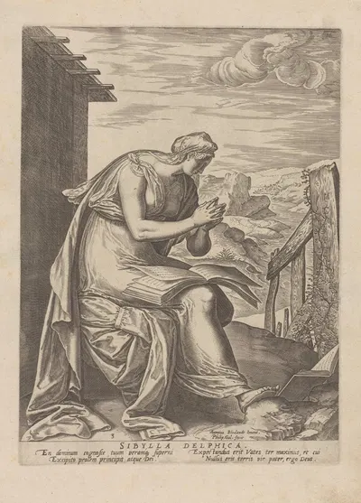Sibylla Delphica by Anthonie Blocklandt Van Montfoort, 1575 — digital art print download