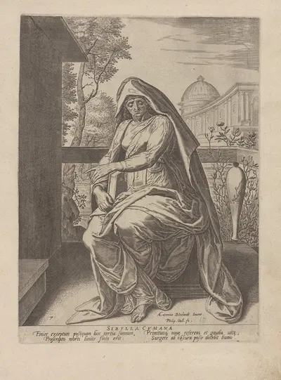Sibylla Cumana by Anthonie Blocklandt Van Montfoort, 1575 — digital art print download