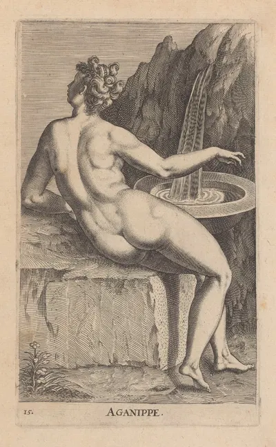 Aganippe by Филипп Галле, 1587 — digital art print download