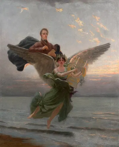 The poet and the muse, from Lamartine by Albert-Jules Edouard — digital art print download