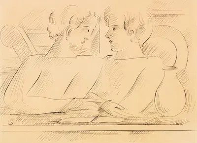 Duo by Оскар Шлеммер, 1936 — digital art print download