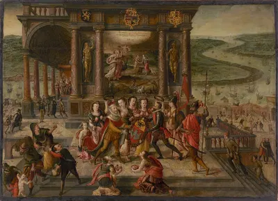 Allegorie van de overgave van Antwerpen in 1585 by Ханс Вредеман де Врис, 1585 — digital art print download
