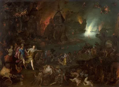 Aeneas and Sibyl in the Underworld by Ян Брейгель Старший — digital art print download