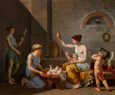 The Education of the children of Sparta by Жан-Жак-Франсуа Ле Барбье, 1796 — digital art print download