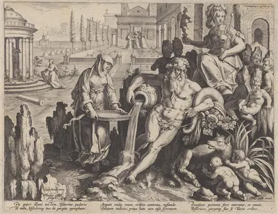 The Vestal Virgin Tuccia by Stradanus, 1595 — digital art print download