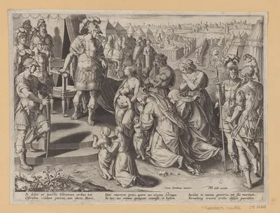 Veturia and Volumnia Begging Coriolanus by Stradanus, 1595 — digital art print download