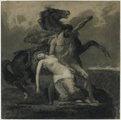 Rhadamistus Lowering Zenobia into the Araxes River by Франсуа-Николя Шиффлар, 1856 — digital art print download