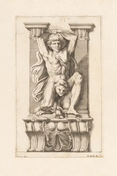 Man subdues a harpy by Джузеппе Мария Мителли, 1663 — digital art print download