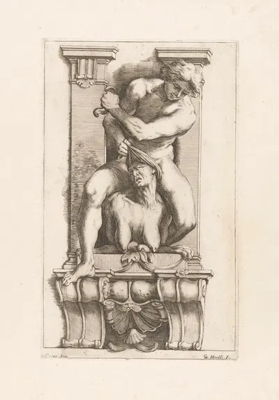 Man subdues a harpy by Джузеппе Мария Мителли, 1663 — digital art print download