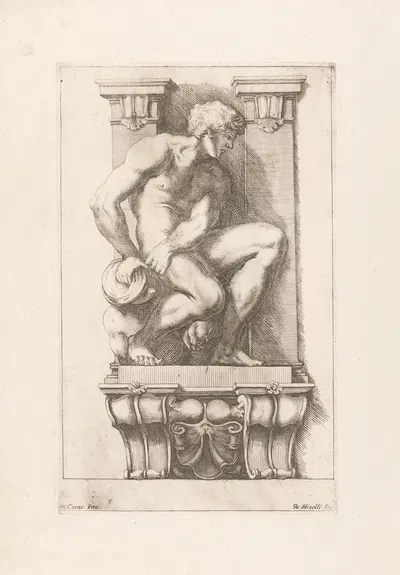 Man subdues a harpy by Джузеппе Мария Мителли, 1663 — digital art print download