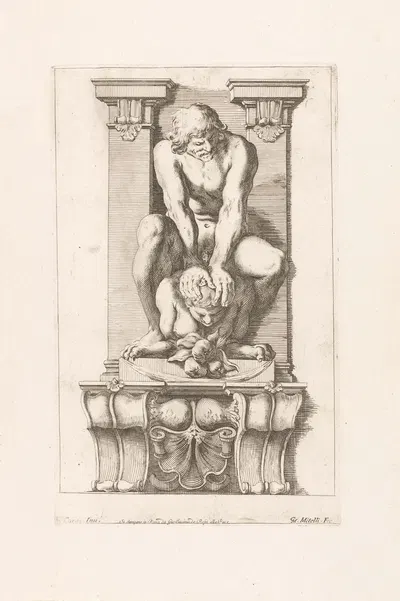 Man subdues a harpy by Джузеппе Мария Мителли, 1663 — digital art print download