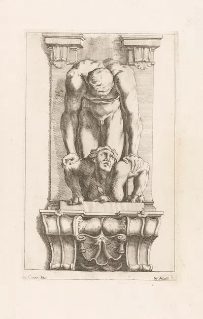 Man subdues a harpy by Джузеппе Мария Мителли, 1663 — digital art print download
