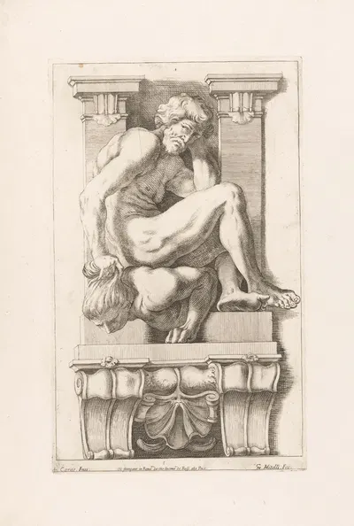 Man subdues a harpy by Джузеппе Мария Мителли, 1663 — digital art print download