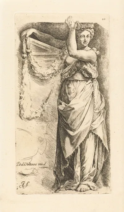 Caryatid by Jan de Bisschop, 1666-1671 — digital art print download