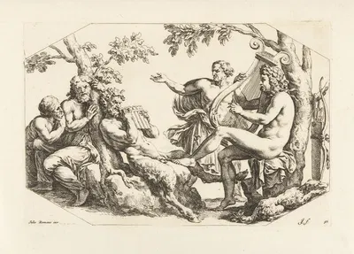 Music Contest Between Apollo and Pan by Jan de Bisschop, 1666-1671 — digital art print download