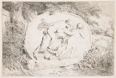 Nymph Astride a Satyr by Жан-Оноре Фрагонар, 1763 — digital art print download