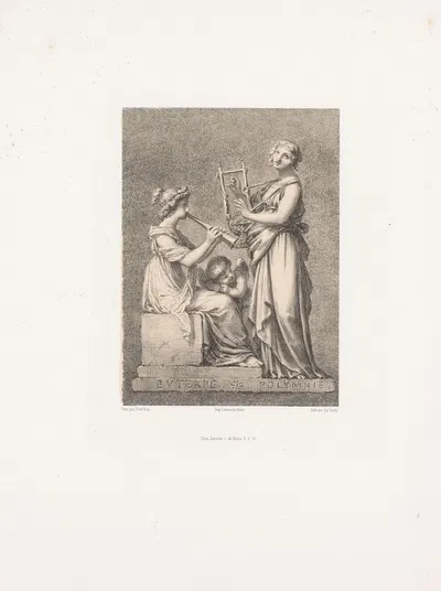 Euterpe and Polyhymnia by Julien Léopold Boilly, 1851 — digital art print download