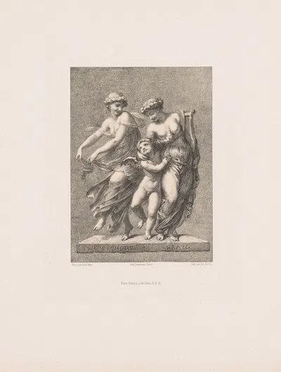 Terpsichore and Erato by Julien Léopold Boilly, 1851 — digital art print download