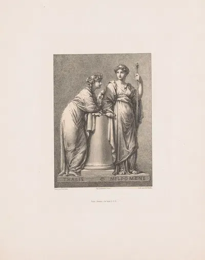 Thalia and Melpomene by Жюльен Леопольд Бойи, 1851 — digital art print download