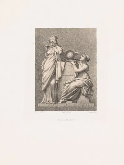 Clio and Urania by Жюльен Леопольд Бойи, 1851 — digital art print download