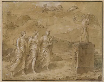 The Coronation of the Allegories of Painting, Sculpture, and Architecture by Луи Гофье — digital art print download