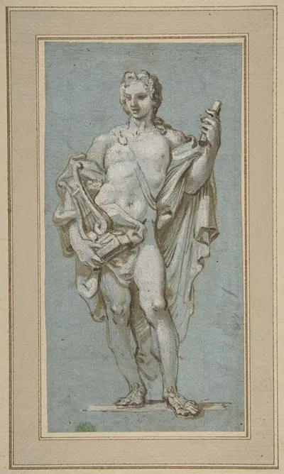 Standing Figure of Apollo with a Lyre by Paolo Gerolamo Piola, 1666–1724 — digital art print download
