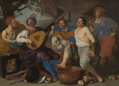 Allegory of the Five Senses by Теодор Ромбаутс, 1632 — digital art print download
