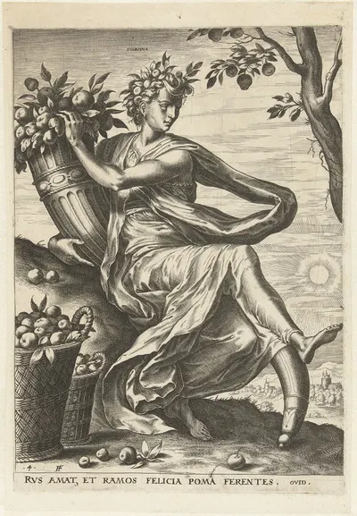 Pomona by Cornelis Cort, 1564 — digital art print download